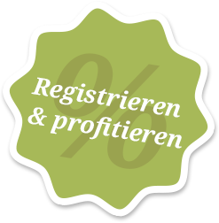 Störer Registrieren und profitieren